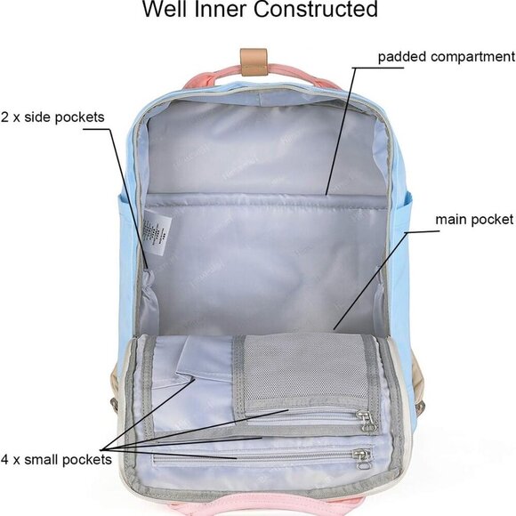 Backpack/Travel Backpack for Women 14.9" College Vintage Waterproof Bag ， Work B - Picture 3 of 5